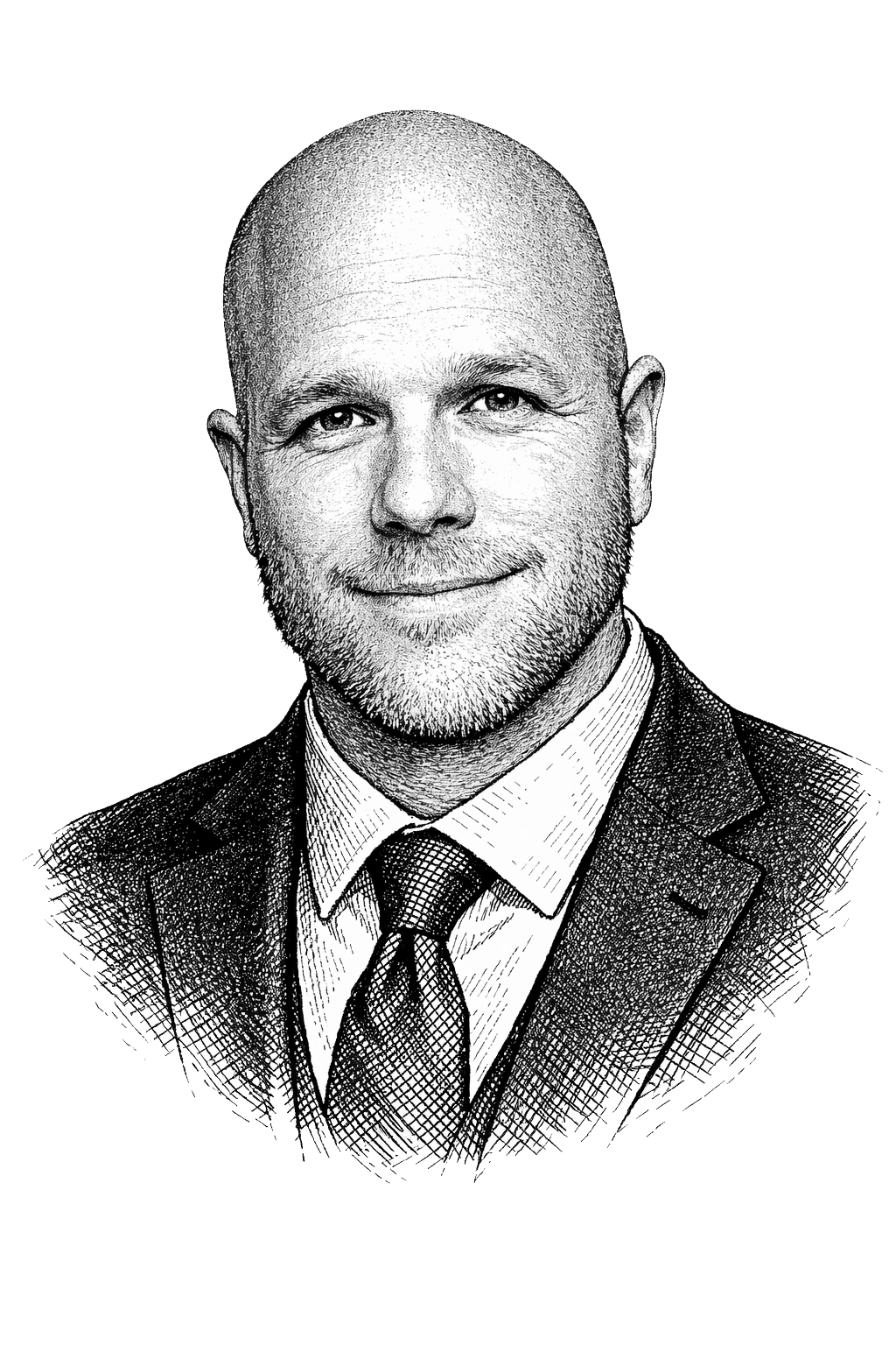 Portrait sketch of Seth Webster in a suit